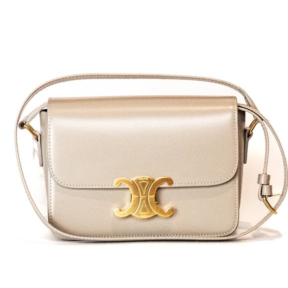 Celine Classique Triomphe Bag Light Stone Shiny Calfskin - Like New - Picture 1 of 5